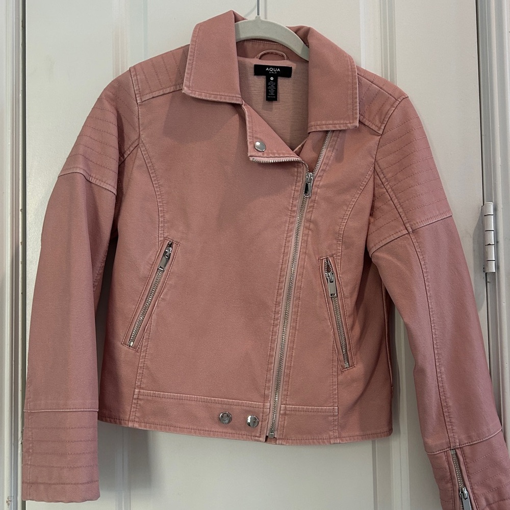 A New Day Blush Pink Moto Jacket girls M